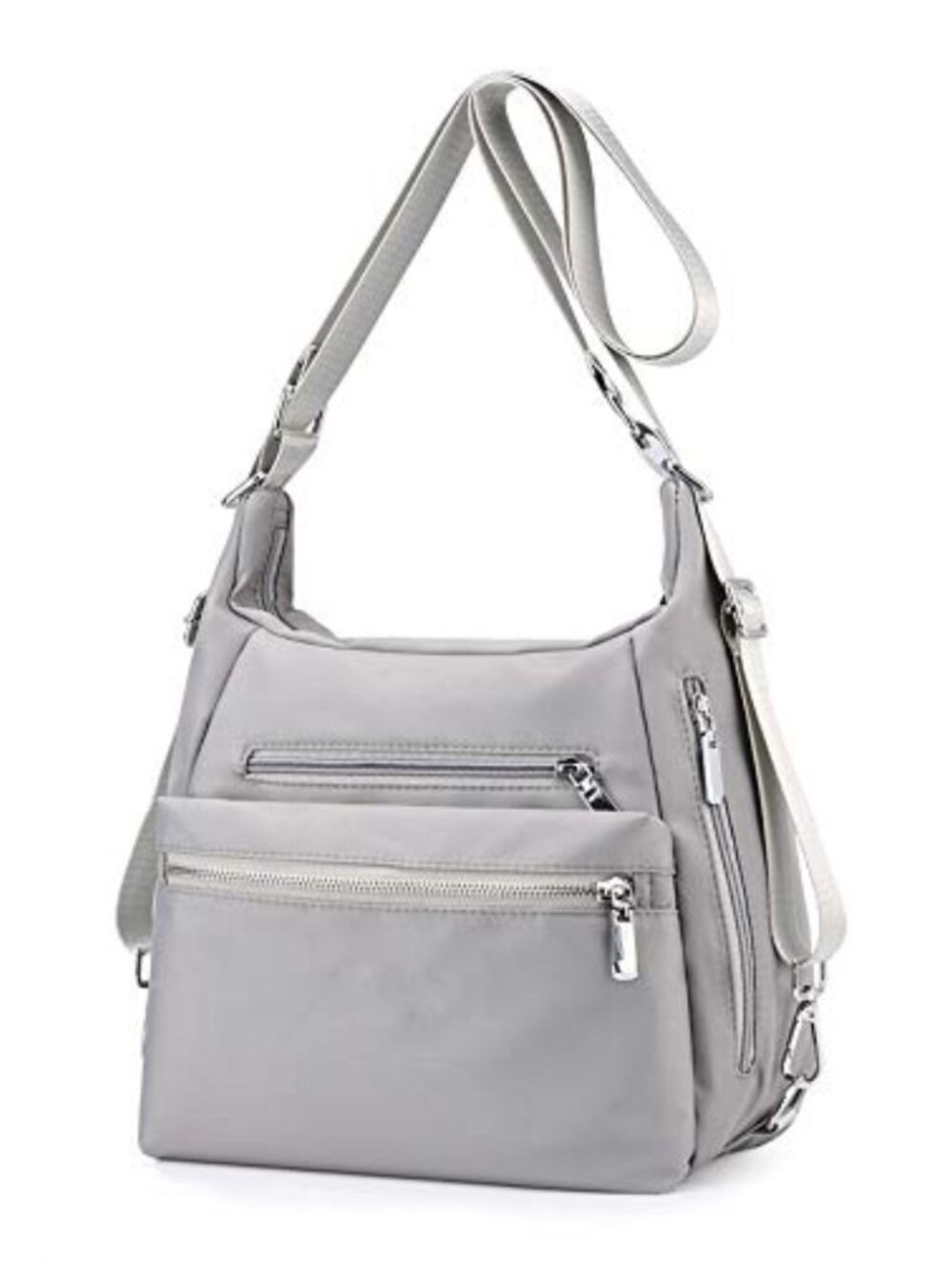 YANAIER Nylon Convertible Crossbody Backpack Multi-Pocket Shoulder Bag